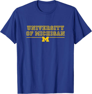 University of Michigan Wolverines U of M Hollow T-Shirt - T-Shirt | Royal