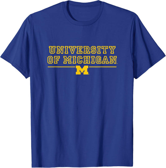 University of Michigan Wolverines U of M Hollow T-Shirt - T-Shirt | Royal