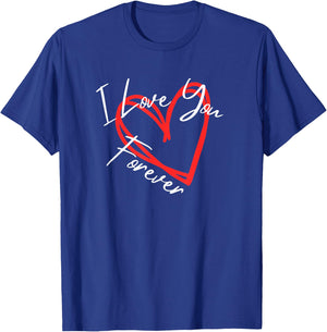 I Love You Forever - I Love You More heart design T-Shirt - T-Shirt | Royal