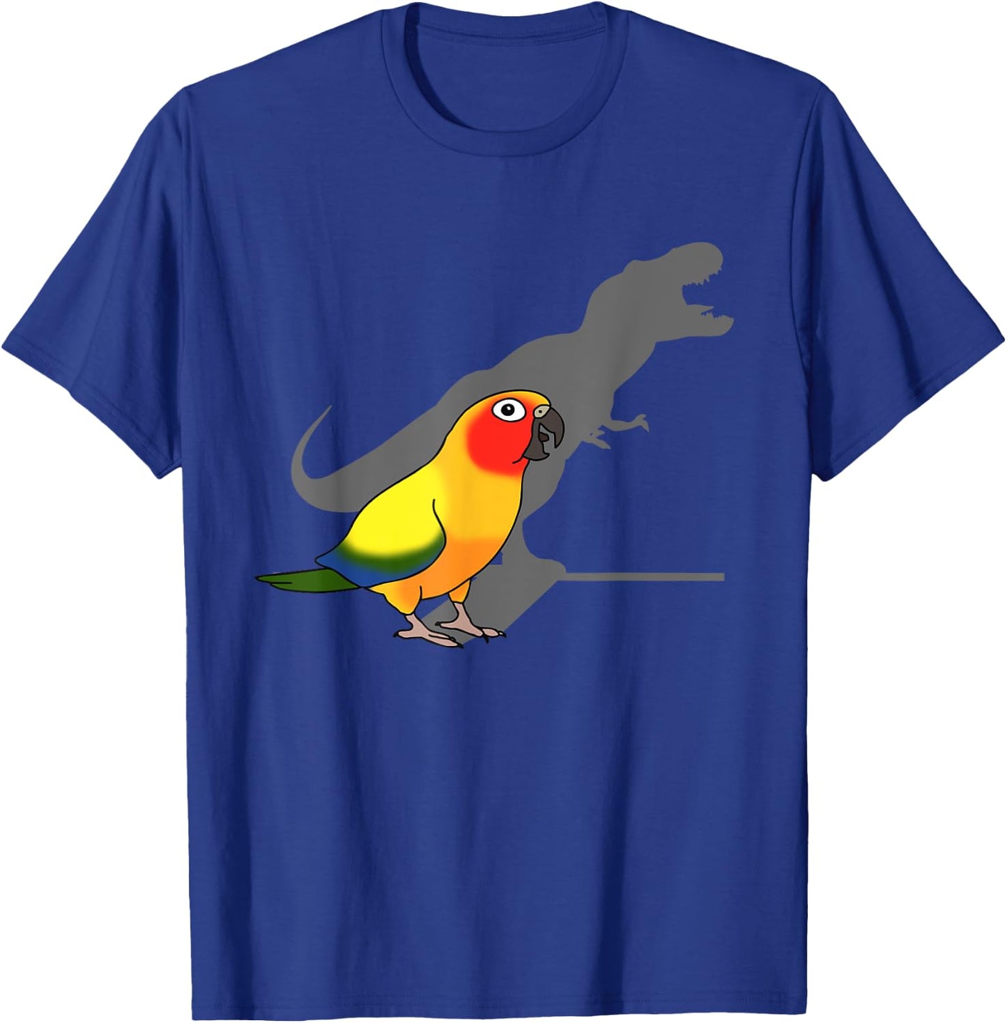 Cute Screaming Parrot, Birb Memes, Funny T-Rex Sun Conure T-Shirt - T-Shirt | Royal