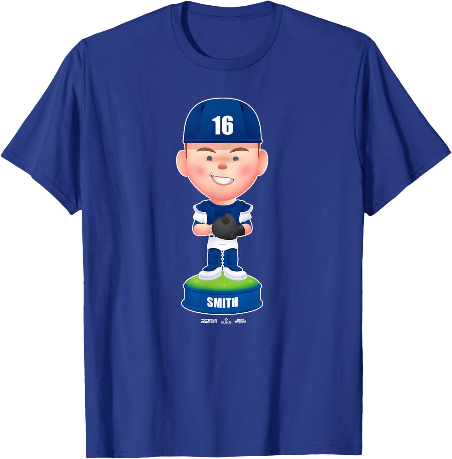 Will Smith Los Angeles Baseball Bobblehead MLBPA T-Shirt - T-Shirt | Royal