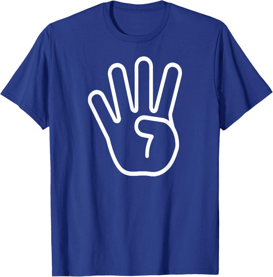 Kids 4th Birthday Fingers Four Years Old Boys Girls T-Shirt - T-Shirt | Royal