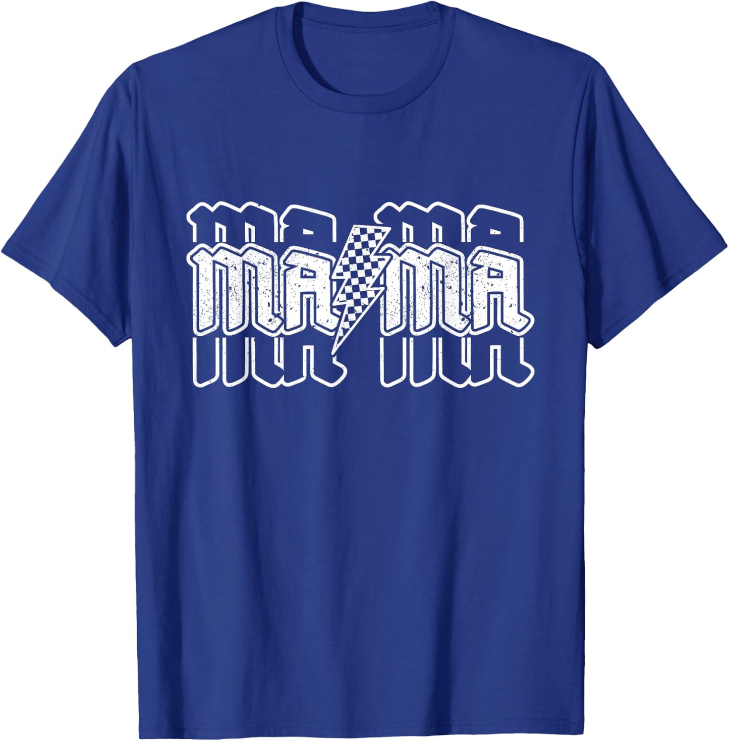 Checkered Mama Lightning Bolt Mother's Day For Mom Mother T-Shirt - T-Shirt | Royal