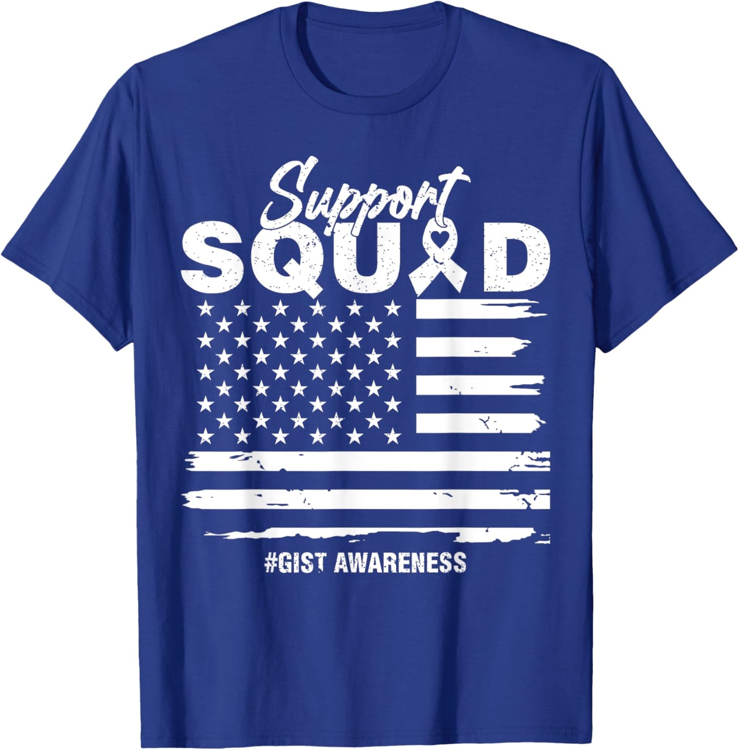 USA Flag Purple Ribbon Support GIST Awareness Squad Men T-Shirt - T-Shirt | Royal