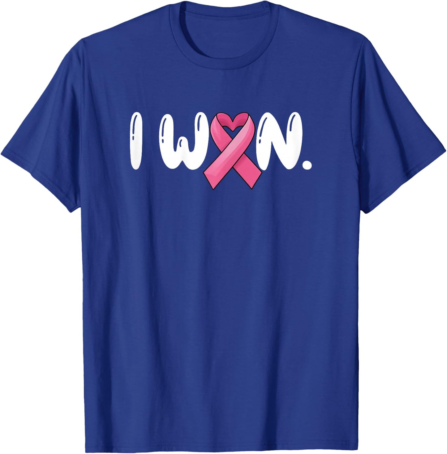 I Won Breast Cancer Awareness Support Pink Ribbon Survivor T-Shirt - T-Shirt | Royal