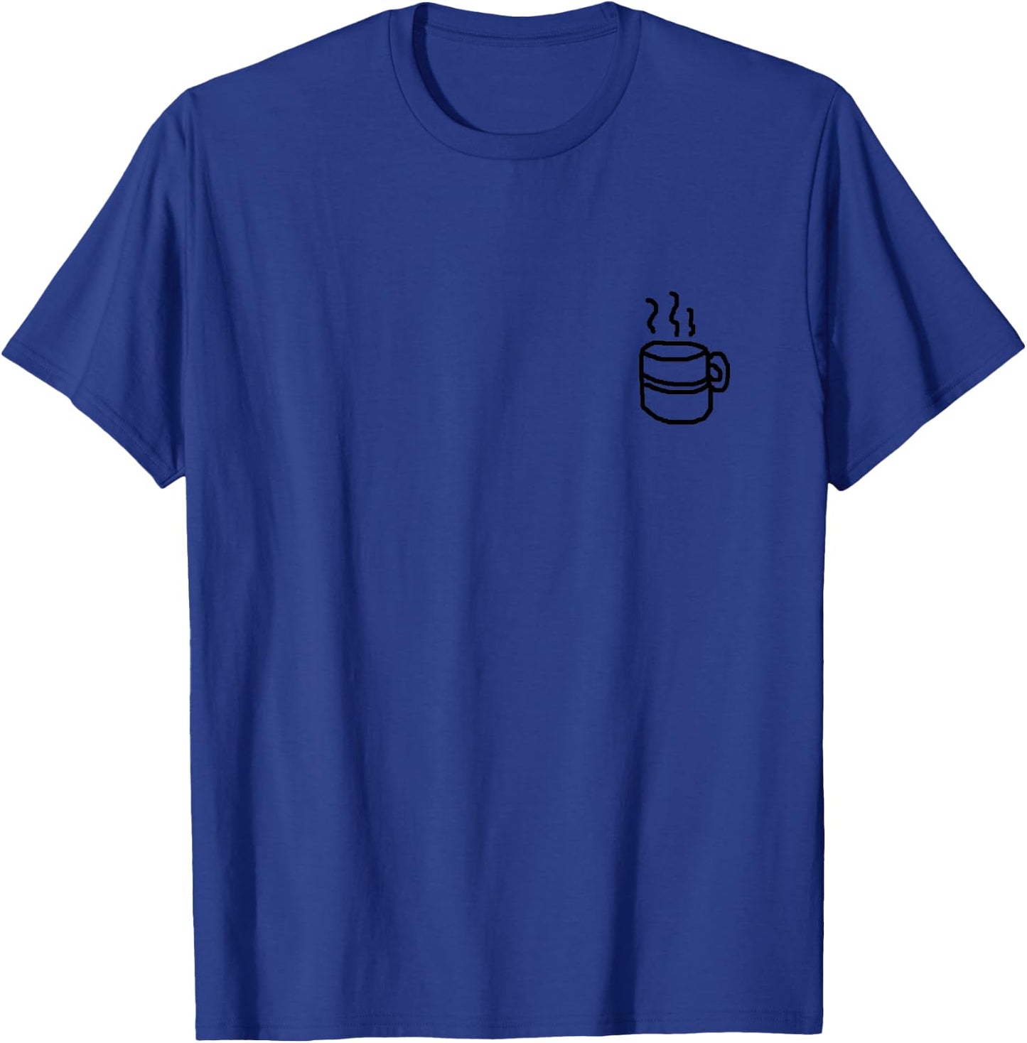 Coffee cup small drawing simple black lines T-Shirt - T-Shirt | Royal