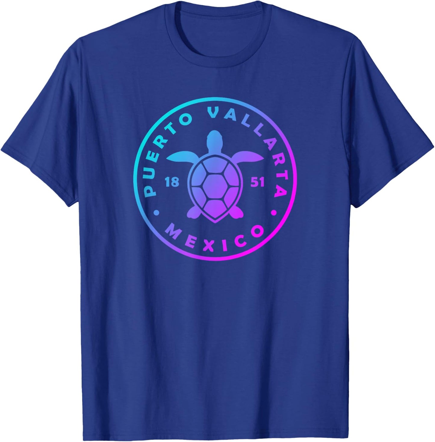 Puerto Vallarta Mexico Sea Turtle Colorful Vacation Souvenir T-Shirt - T-Shirt | Royal