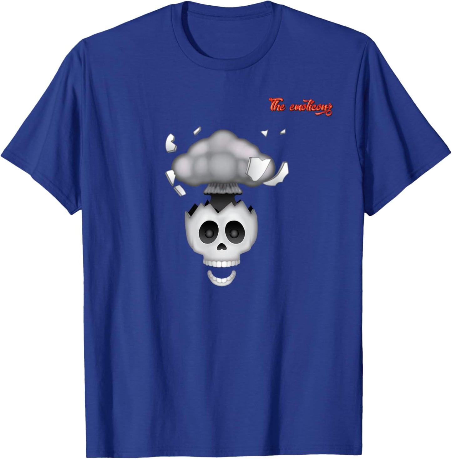 Emoji Head Exploding Skull Face T-Shirt - T-Shirt | Royal
