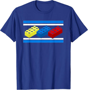 Building Bricks Blocks Master Builder Engineer Construction T-Shirt - T-Shirt | Royal