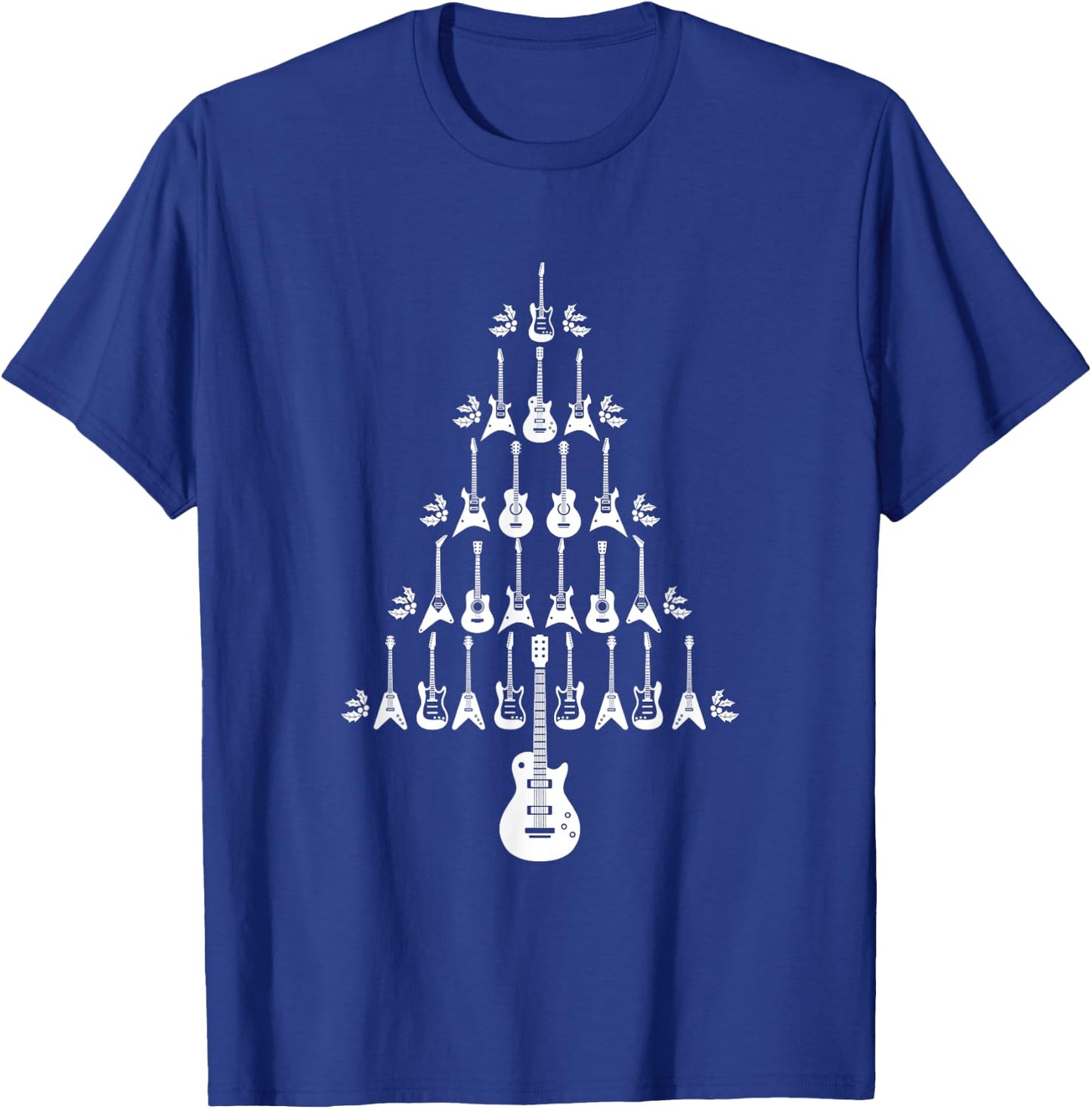 Guitar Christmas Tree Merry Xmas Guitar Lover Music Gift T-Shirt - T-Shirt | Royal