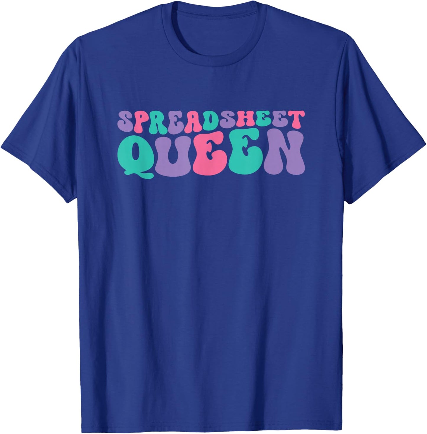Spreadsheet Queen Spreadsheets Retro Vintage Groovy T-Shirt - T-Shirt | Royal