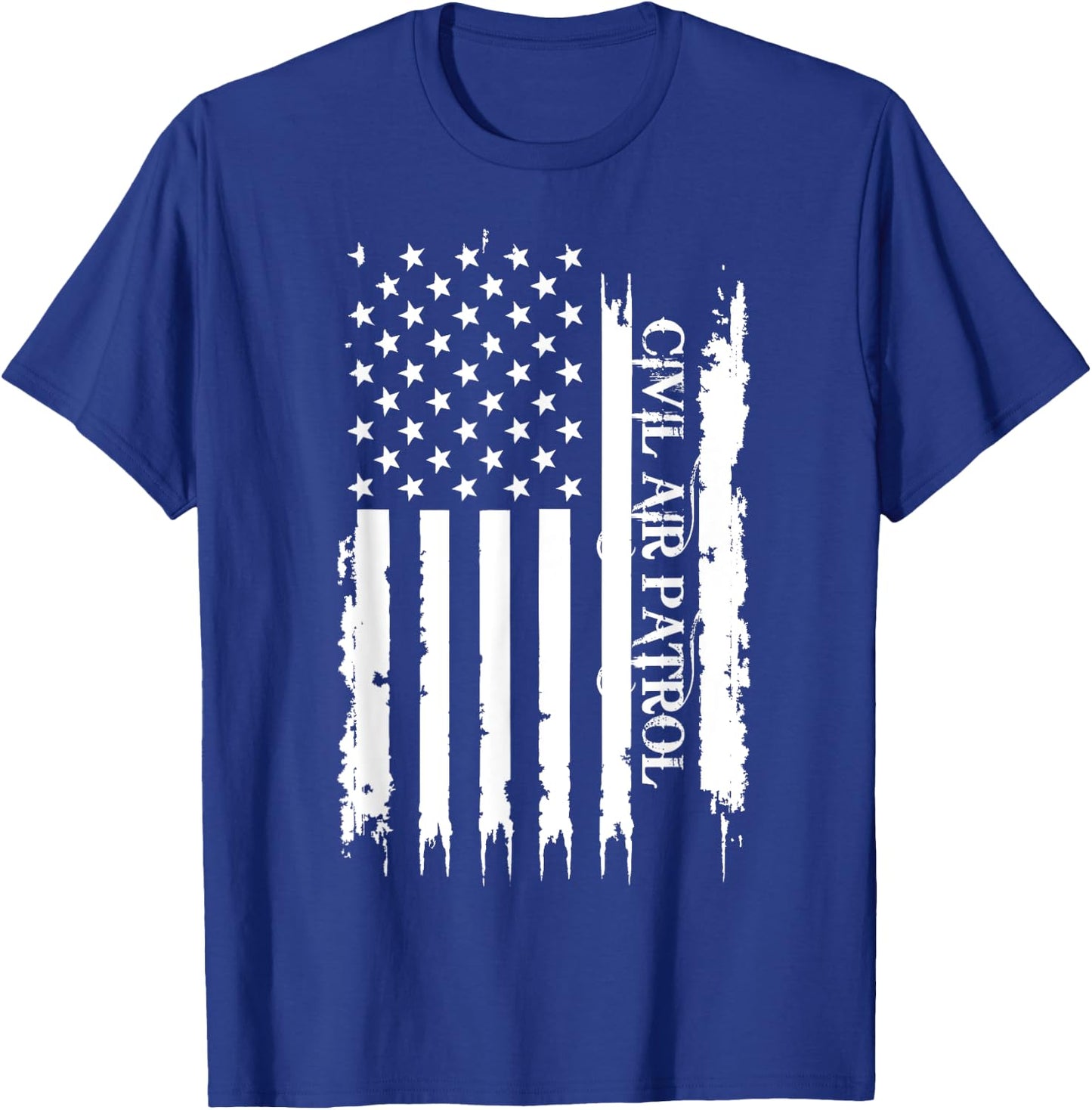 Civil Air Patrol United States Distressed w US Flag T-Shirt - T-Shirt | Royal