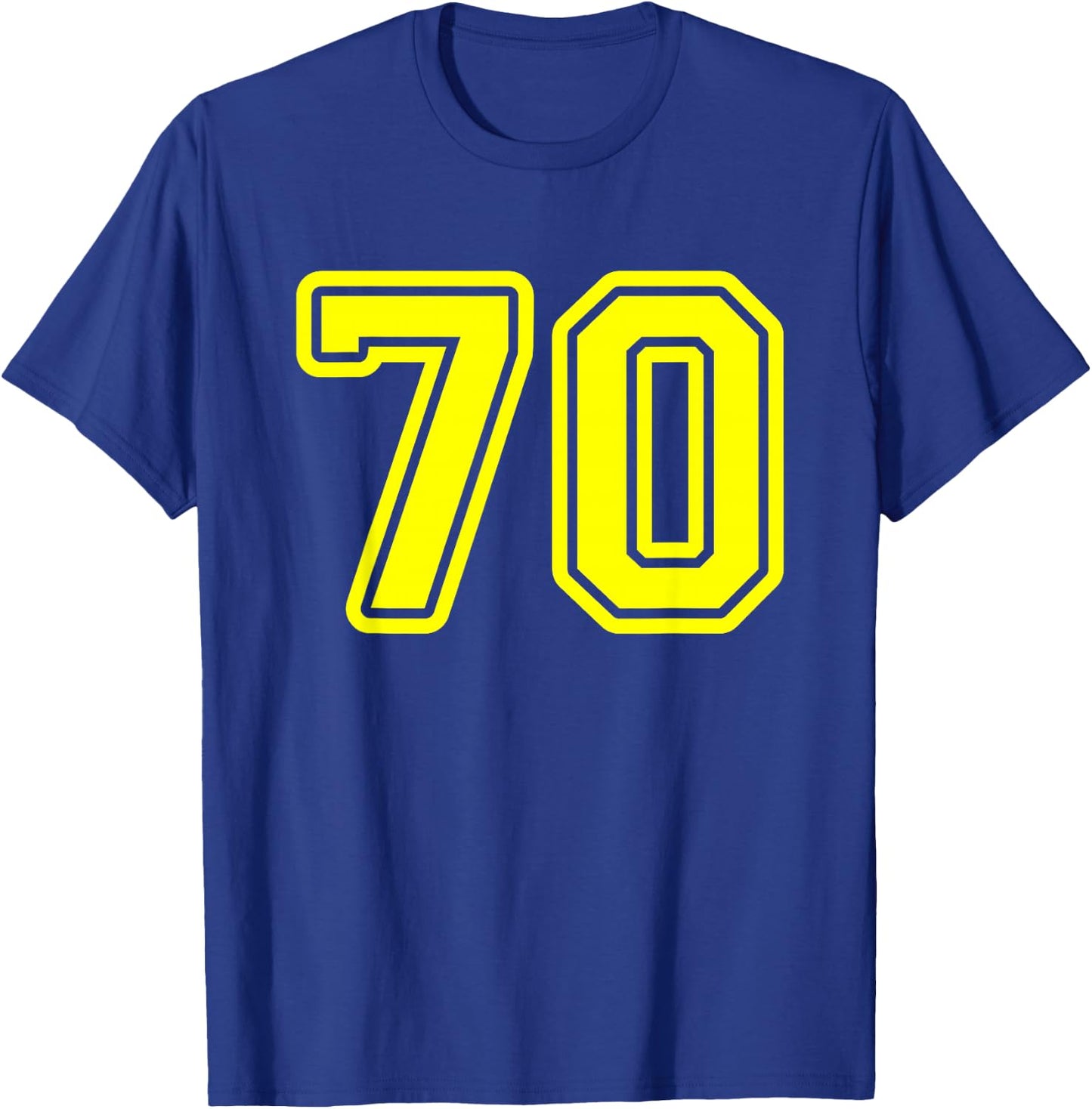Yellow Sport Team Number #70 T-Shirt - T-Shirt | Royal