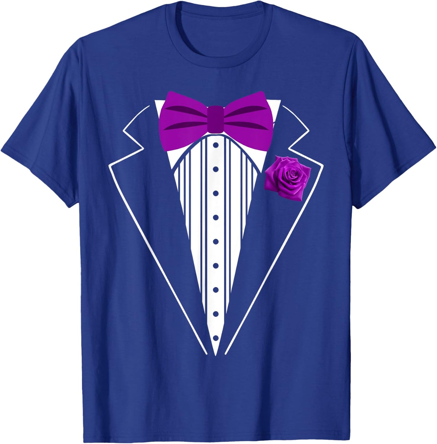 Kids Adult Purple Bowtie Tuxedo, Toddler Costume Youth Tux T-Shirt - T-Shirt | Royal