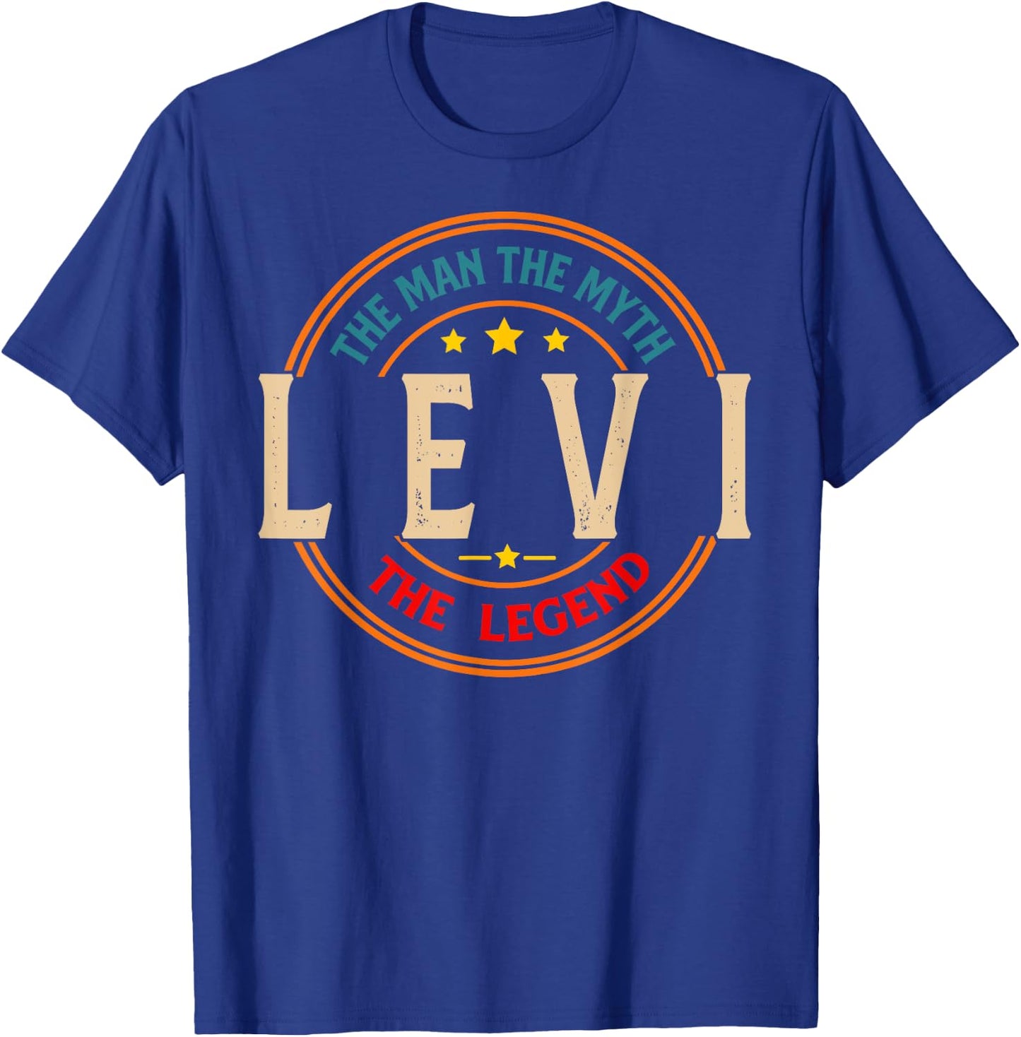 LEVI The Man The Myth The Legend Vintage Personalized T-Shirt - T-Shirt | Royal