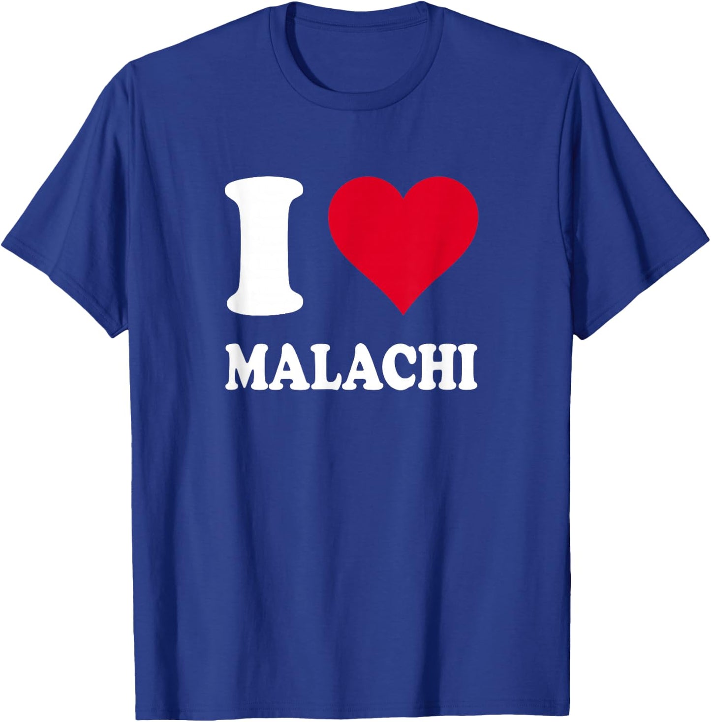 Love Stories I Heart Malachi -Kids Black Heart Pattern Small T-Shirt - T-Shirt | Royal