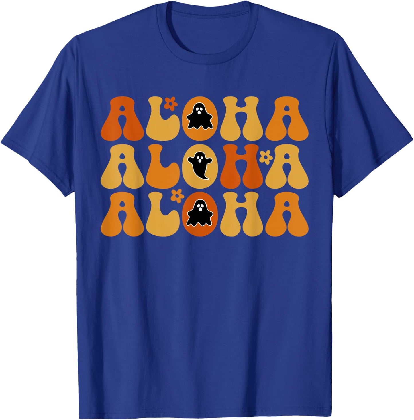 Cute Aloha Boo Ghost Halloween Tropical Spooky Hawai Trip T-Shirt - T-Shirt | Royal