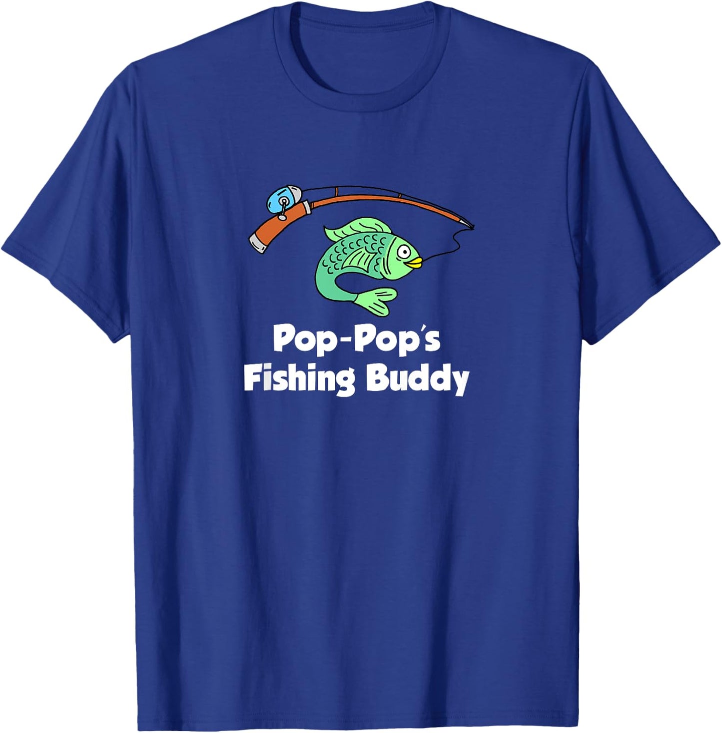Pop-Pop's Fishing Buddy Grandson or Granddaughter Fish T-Shirt - T-Shirt | Royal