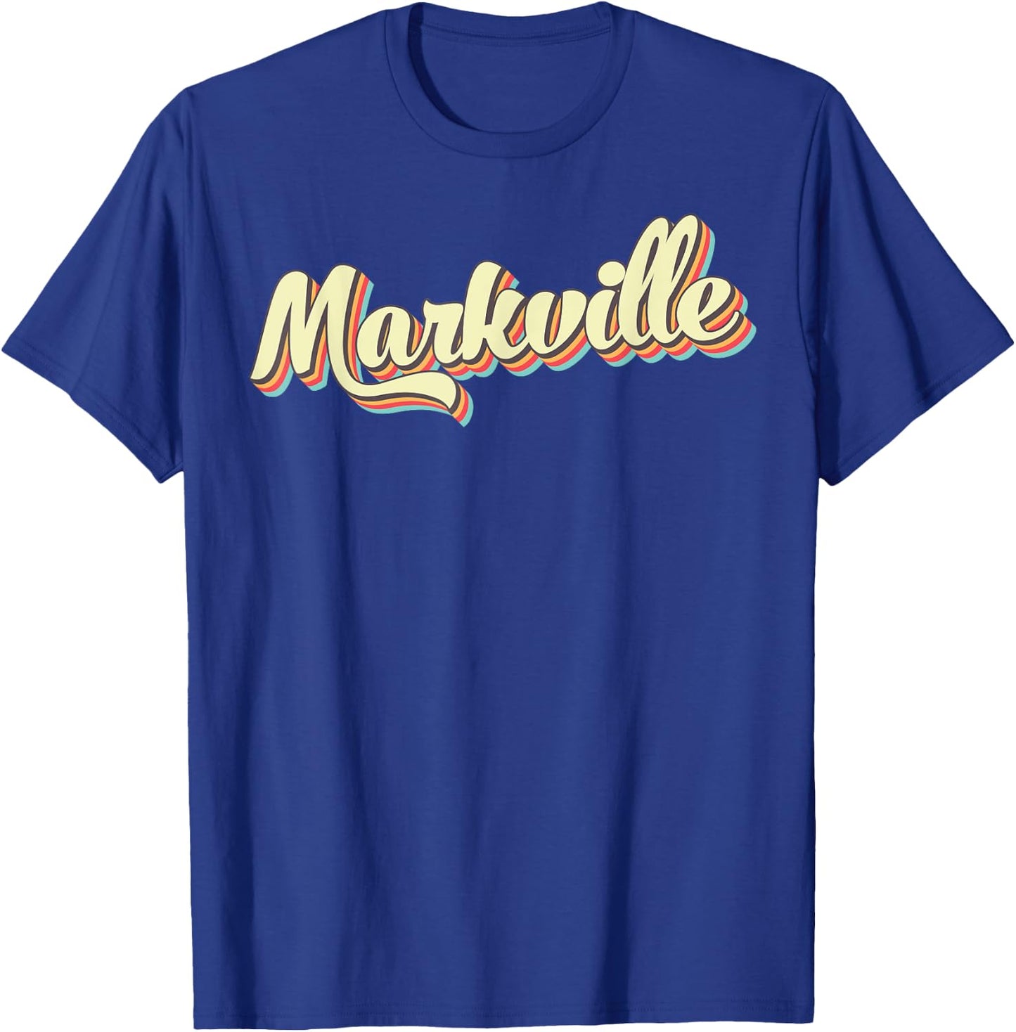 Markville Retro Art Baseball Font Vintage T-Shirt - T-Shirt | Royal