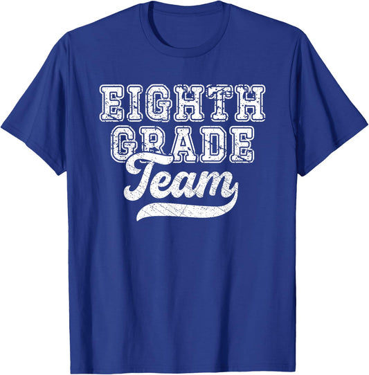 Teachers eighth Grade Retro Back To School Team 8th Grade T-Shirt - T-Shirt | Royal