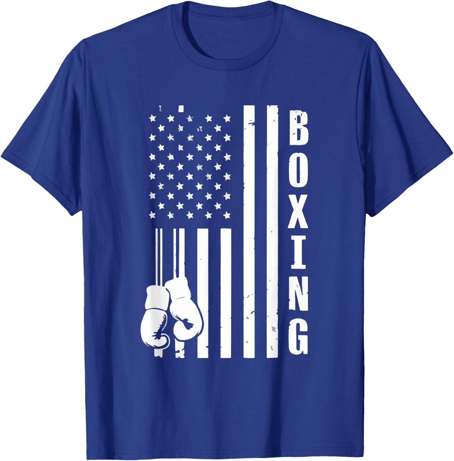 USA American Flag Vintage Boxing Boxer Boxing Lover MMA Women Men T-Shirt - T-Shirt | Royal