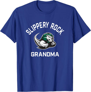 SRU Slippery Rock University Arched Grandma T-Shirt - T-Shirt | Royal