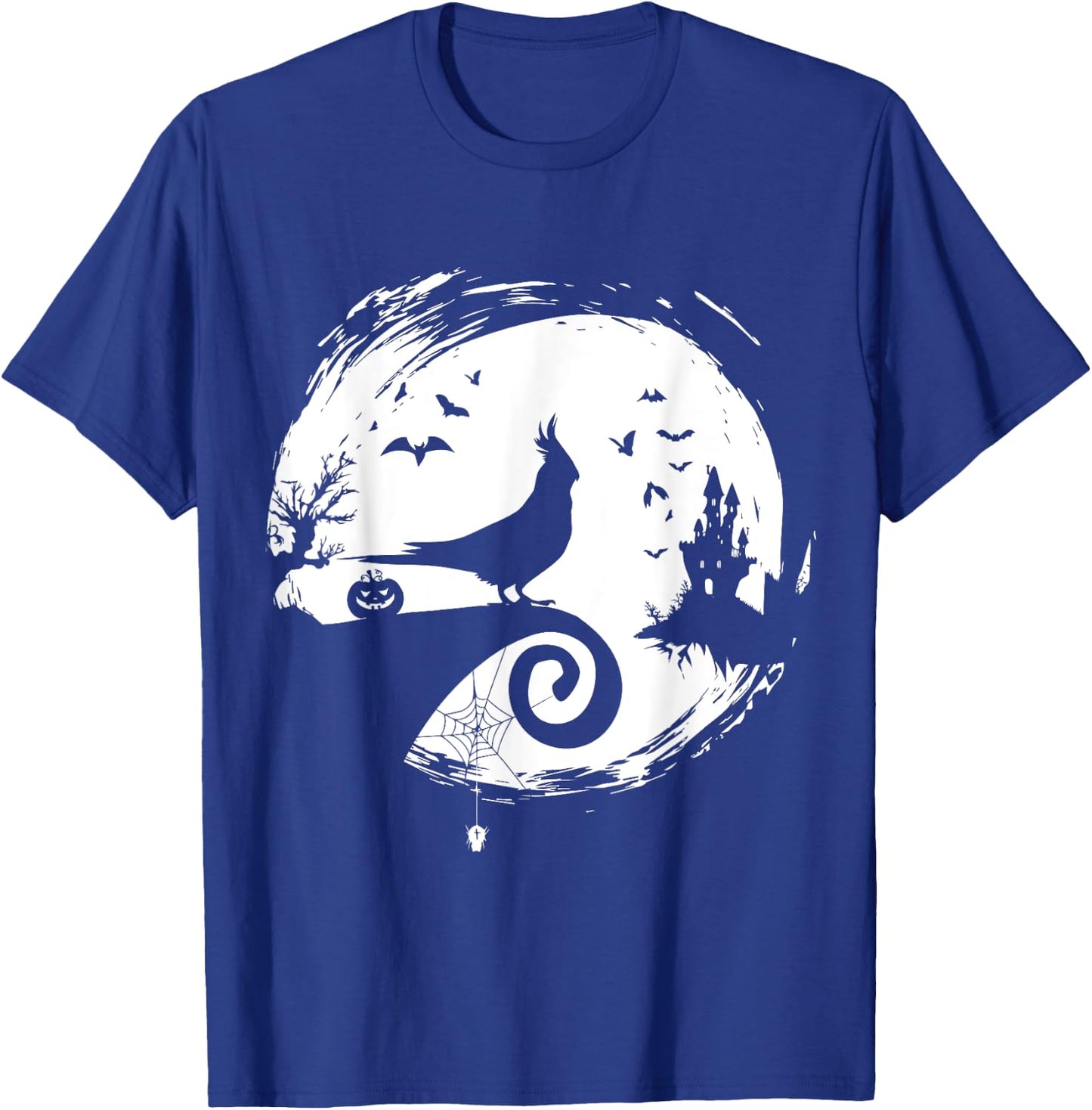 Cockatiel Halloween Costume Moon Silhouette Creepy T-Shirt - T-Shirt | Royal