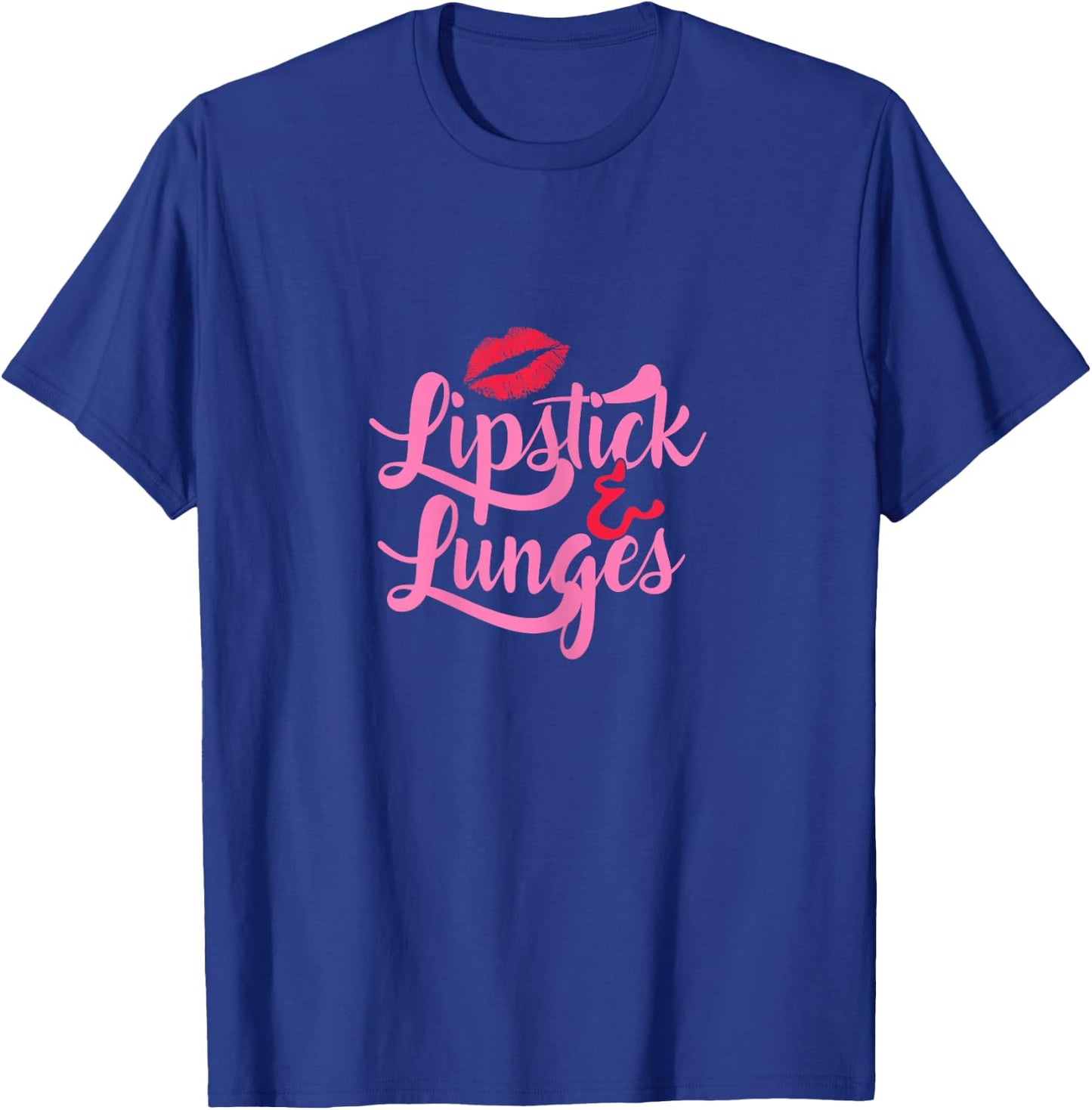 Women's Lipstick & Lunges Workout Yoga T-Shirt - T-Shirt | Royal