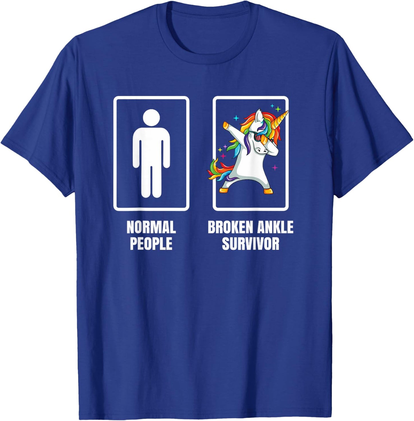 Dabbing Unicorn Broken Ankle Surgery Survivor Recovery Gift T-Shirt - T-Shirt | Royal