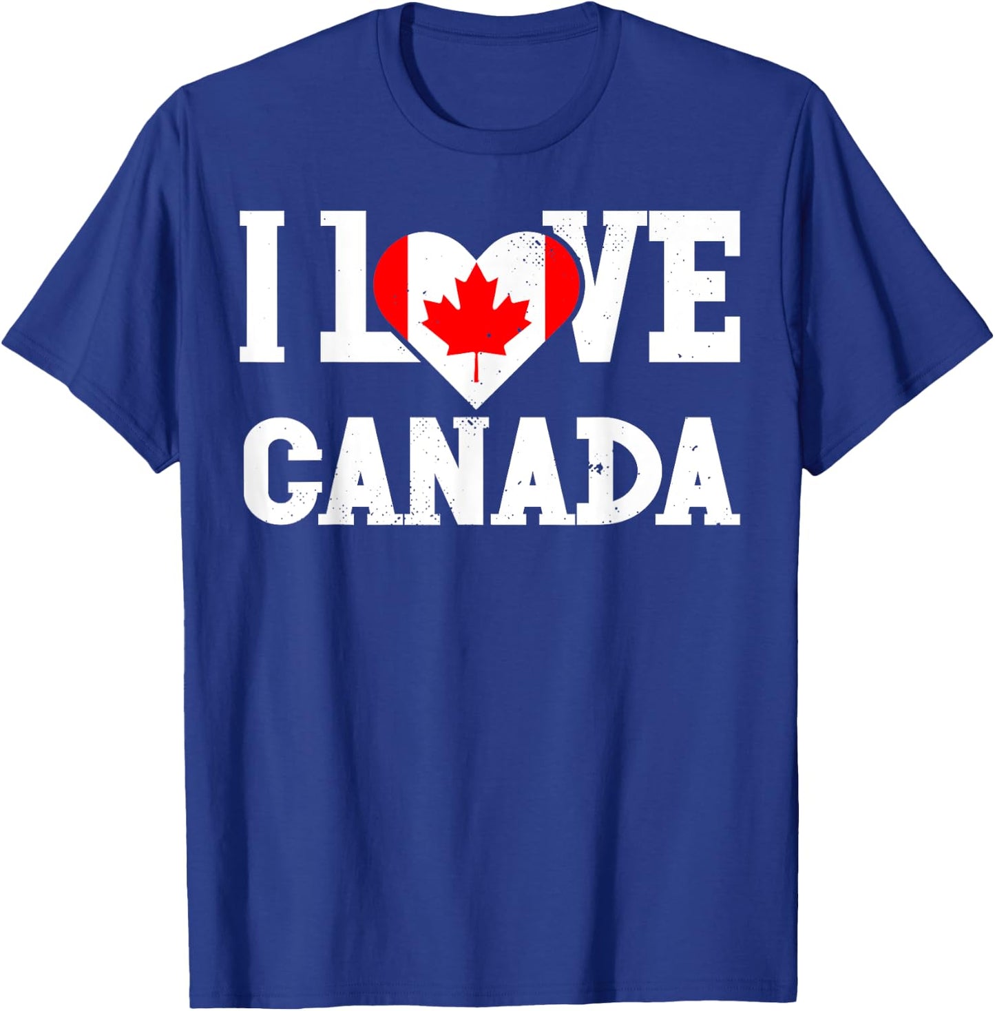 I Love Canada Flag Patriotic Throwback Souvenir T-Shirt - T-Shirt | Royal