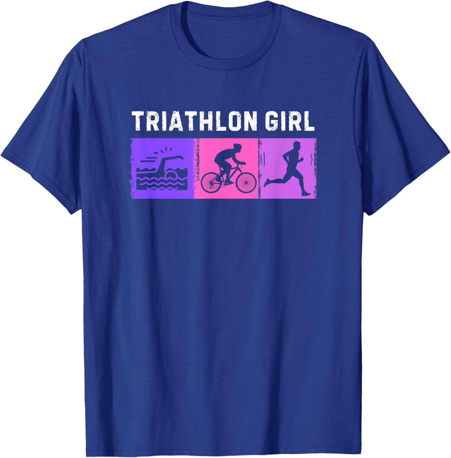 Triathlon Art For Girls Kids Triathlete Sport Triathlon T-Shirt - T-Shirt | Royal
