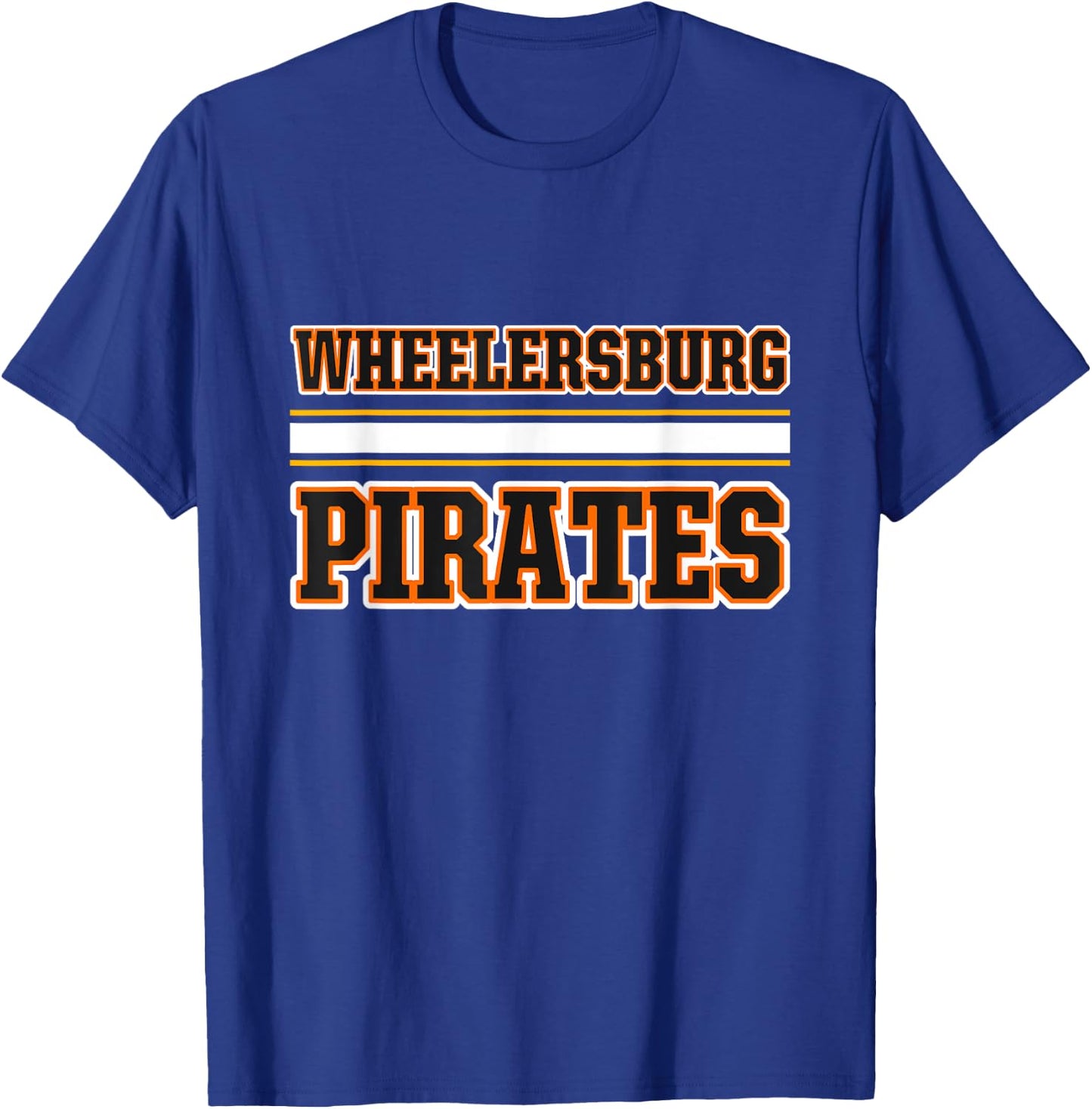 Wheelersburg Pirates Horizontal Stripes T-Shirt - T-Shirt | Royal