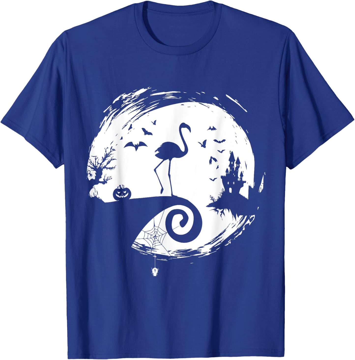 Flamingo Halloween Costume Moon Silhouette T-Shirt - T-Shirt | Royal