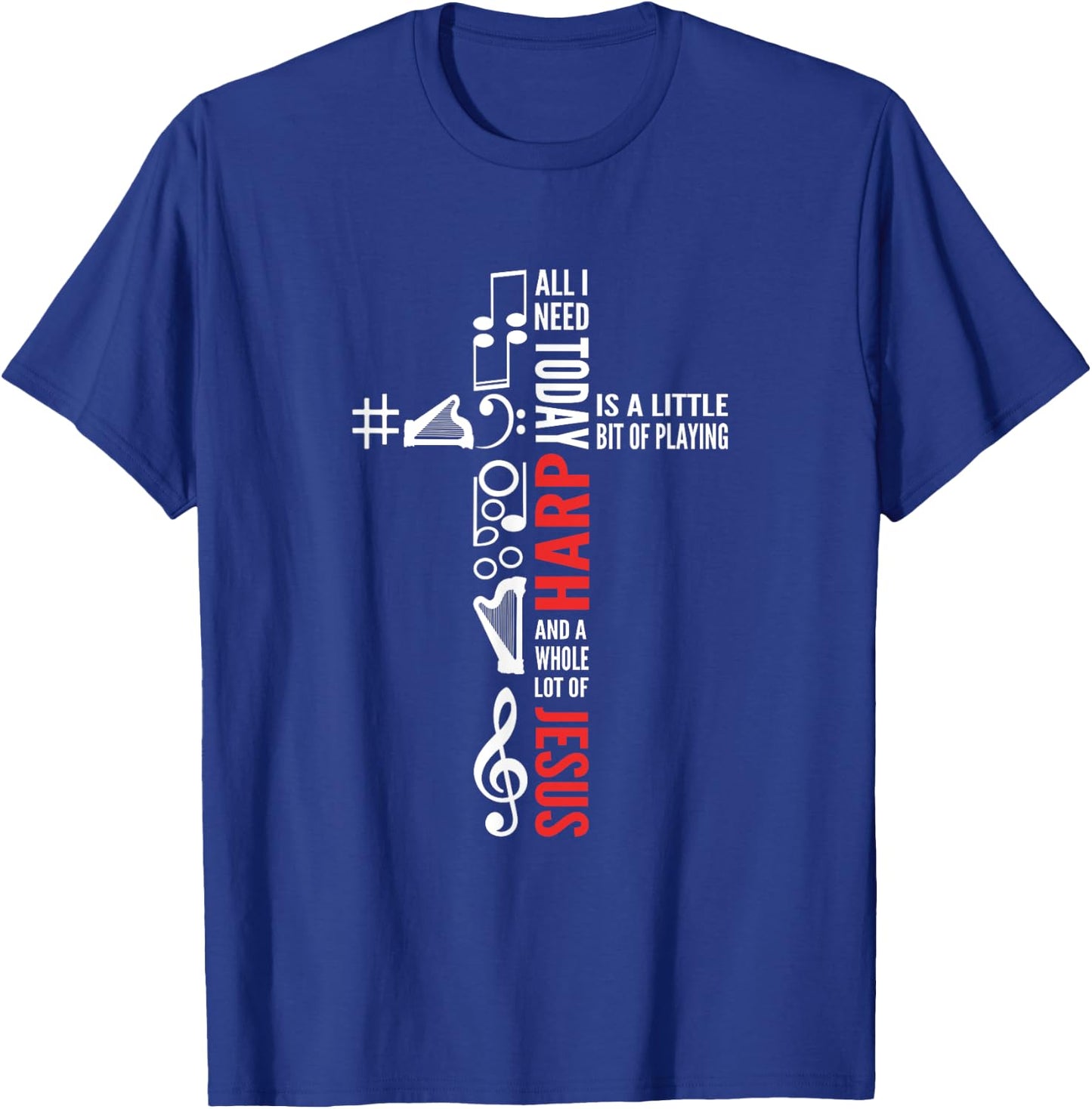Jesus And Harp. Harp Girl. Harpist. Harp Player T-Shirt - T-Shirt | Royal