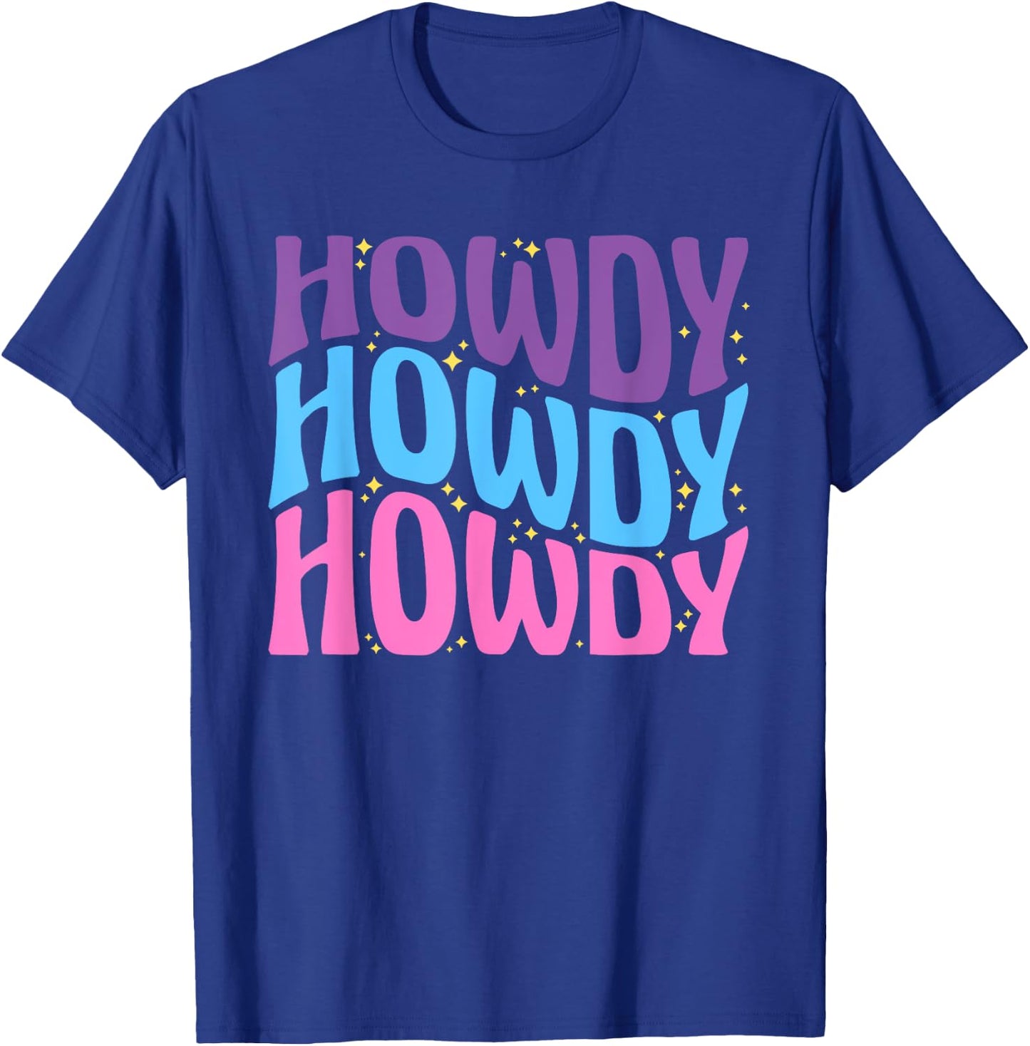 Howdy Cute Farming lettering Cowboy Girl T-Shirt - T-Shirt | Royal