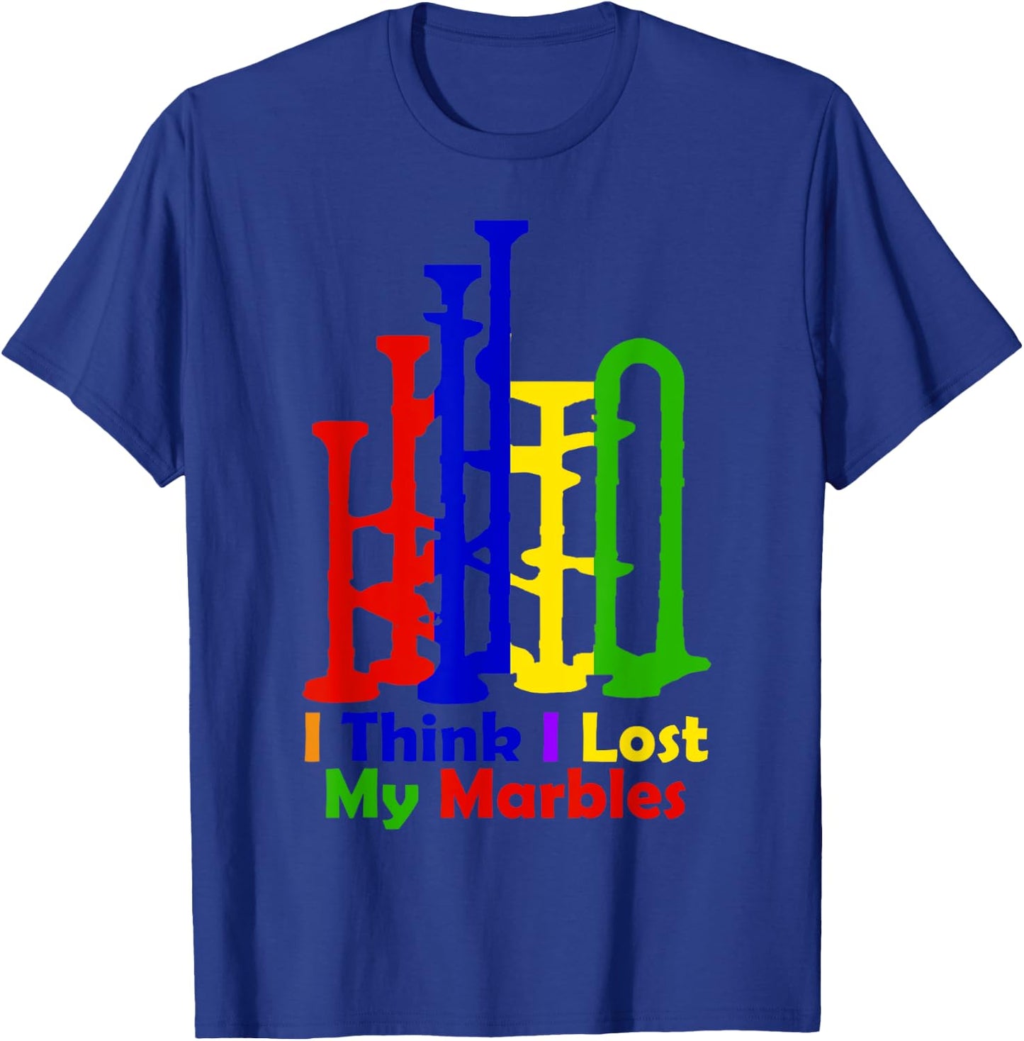 I Think I Lost My Marbles - Funny Marble Run Shirt for Kids T-Shirt - T-Shirt | Royal