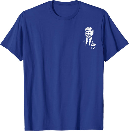 Trump Middle Finger Funny Trump 2024 Pocket T-Shirt - T-Shirt | Royal