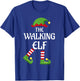Walking Elf Family Matching Group Christmas T-Shirt - T-Shirt | Royal
