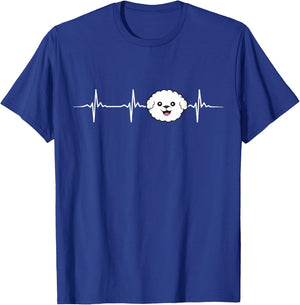 Bichon Frise Dog Heartbeat Cute Bichon Frise T-Shirt - T-Shirt | Royal