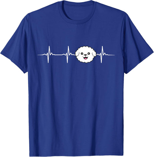 Bichon Frise Dog Heartbeat Cute Bichon Frise T-Shirt - T-Shirt | Royal