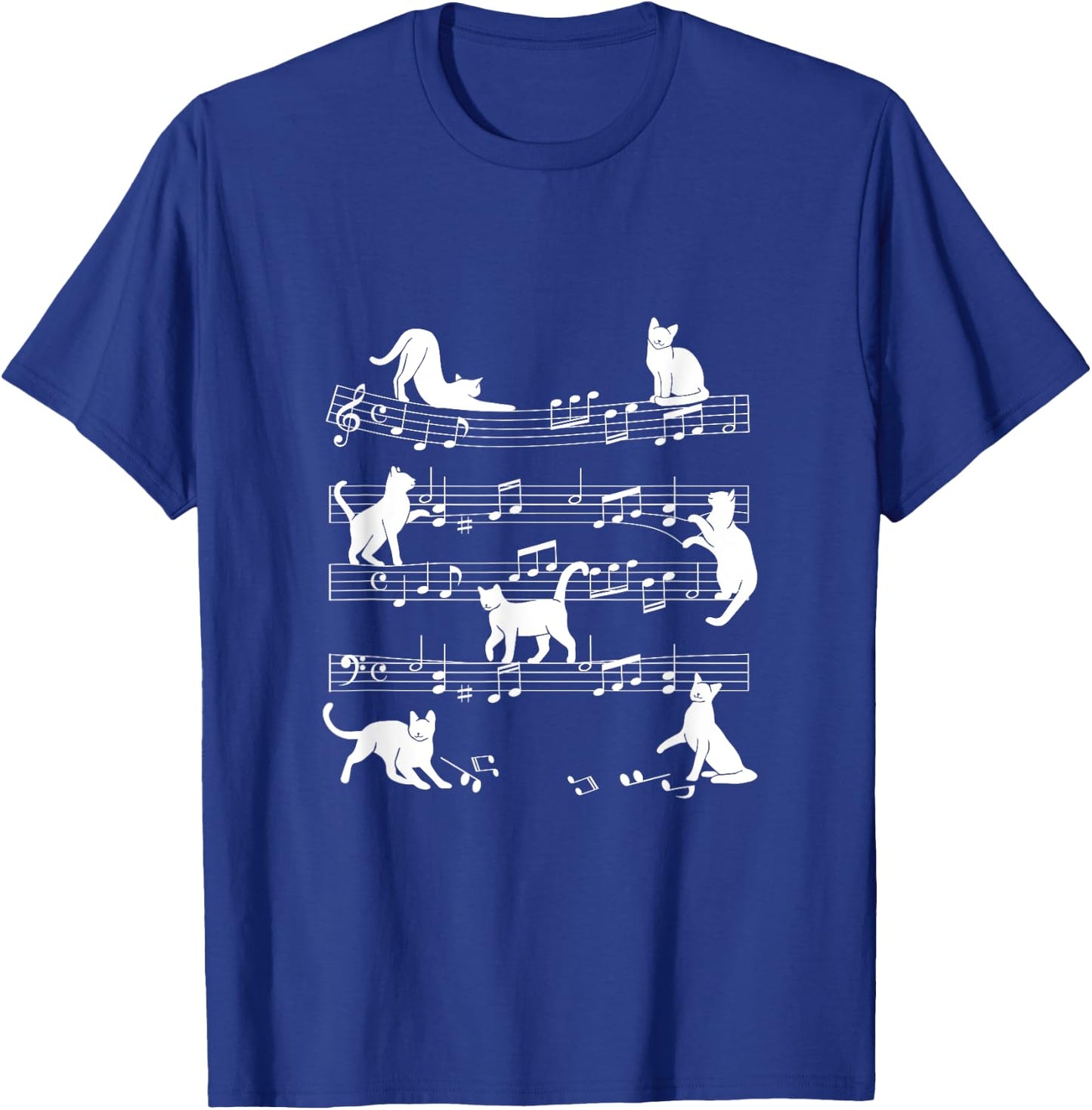 Music Staff Cats T-Shirt - T-Shirt | Royal