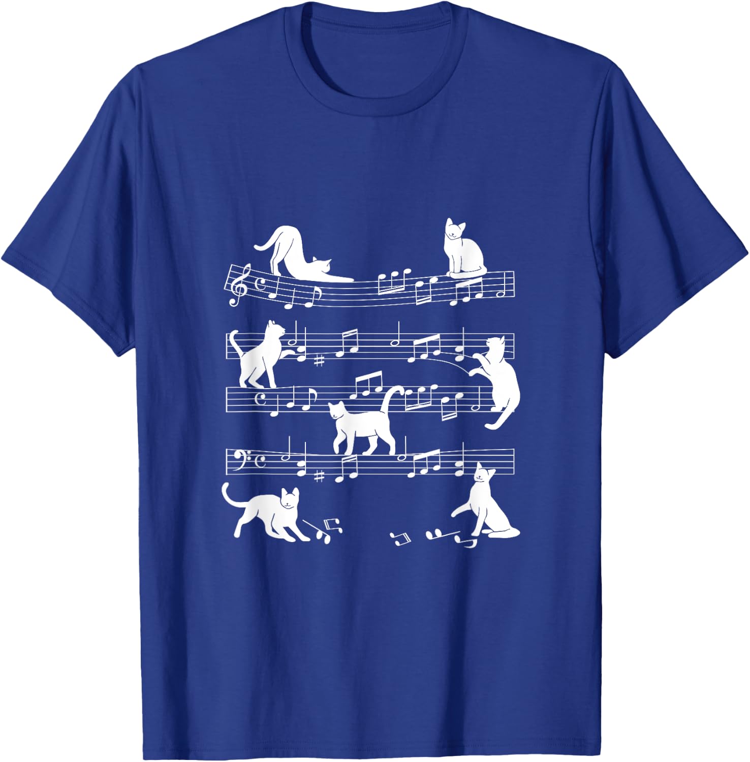 Music Staff Cats T-Shirt - T-Shirt | Royal