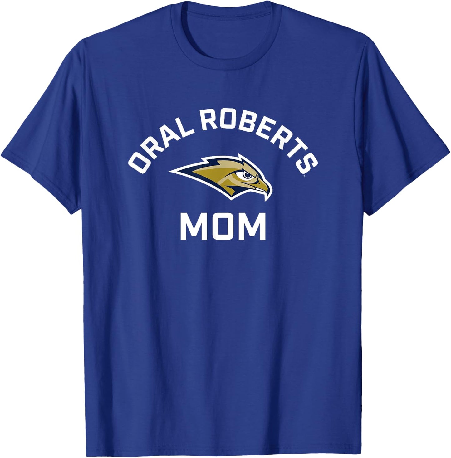 Oral Roberts University ORU Golden Eagles Arched Mom T-Shirt - T-Shirt | Royal