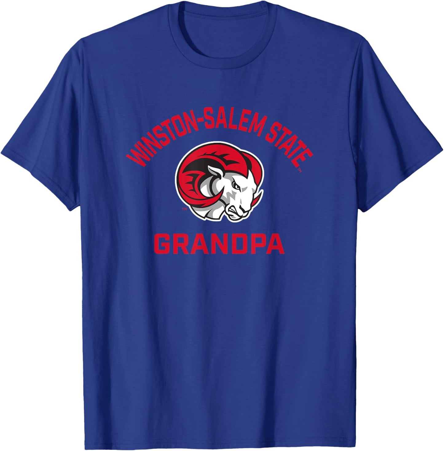 Winston-Salem State University WSSU Rams Arched Grandpa T-Shirt - T-Shirt | Royal