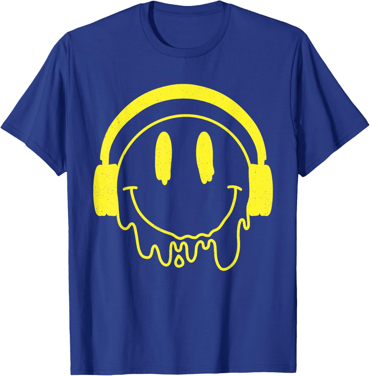 Melting Yellow Smile Funny Smiling Melted Dripping Face Cute T-Shirt - T-Shirt | Royal
