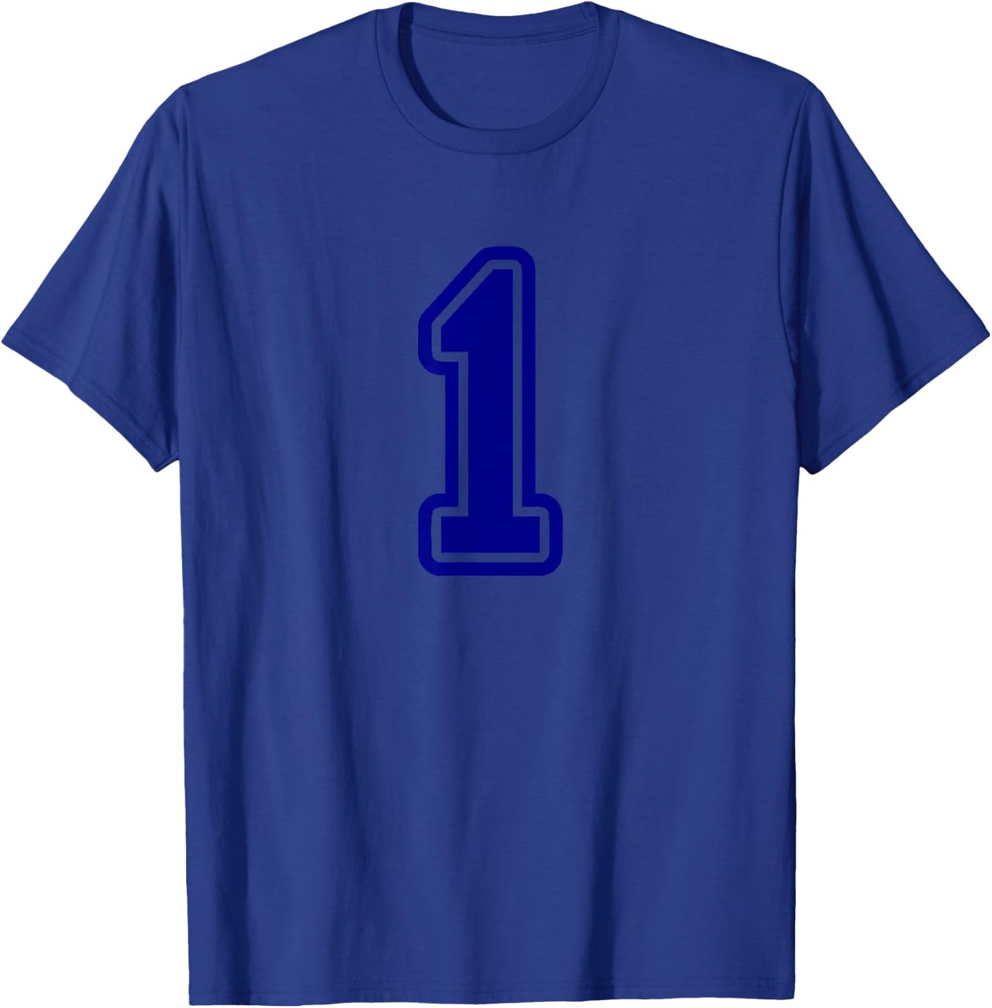 1 Blue Sport Varsity Number T-Shirt - T-Shirt | Royal