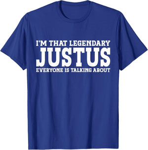 Justus Personal Name First Name Funny Justus T-Shirt - T-Shirt | Royal