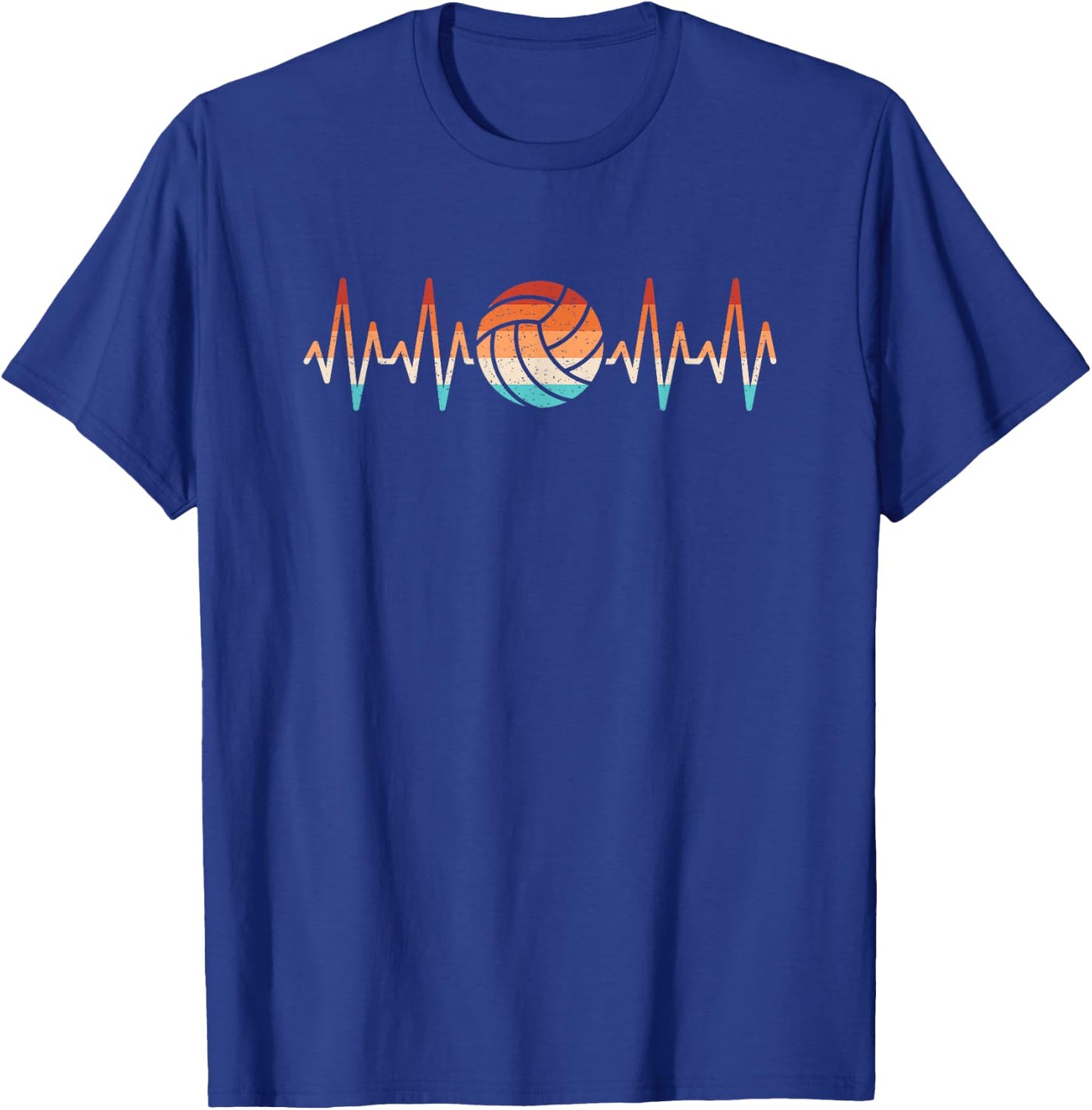 Vintage Volleyball Heartbeat Retro Volleyball Player Men T-Shirt - T-Shirt | Royal