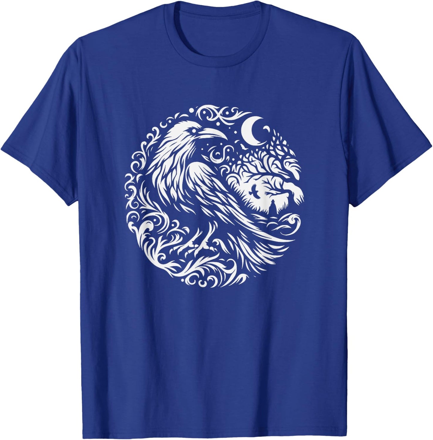 Raven Graphic Art Crow Design And Men T-Shirt - T-Shirt | Royal