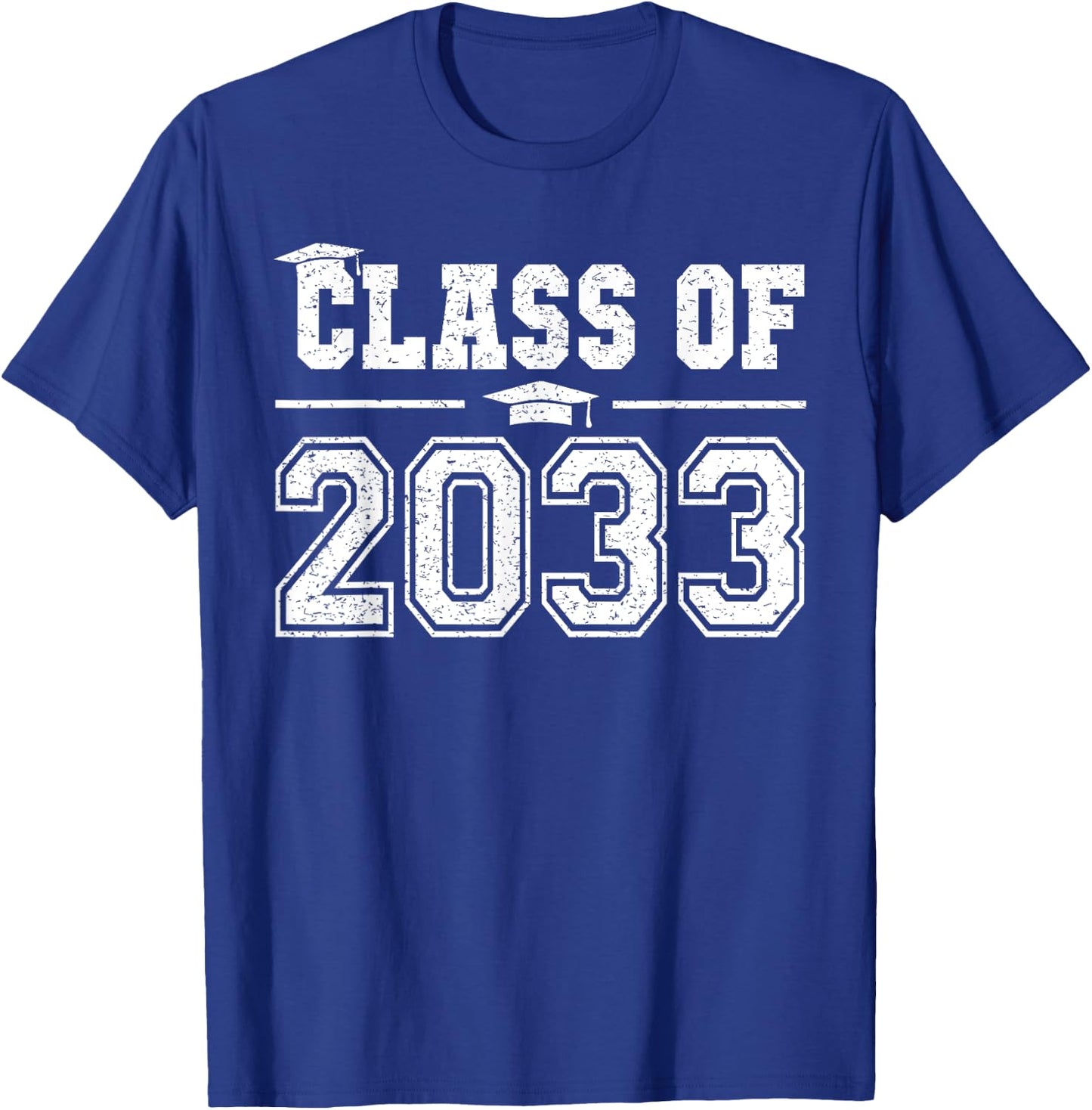 Class of 2033 Grow With Me Graduation First Day of School T-Shirt - T-Shirt | Royal